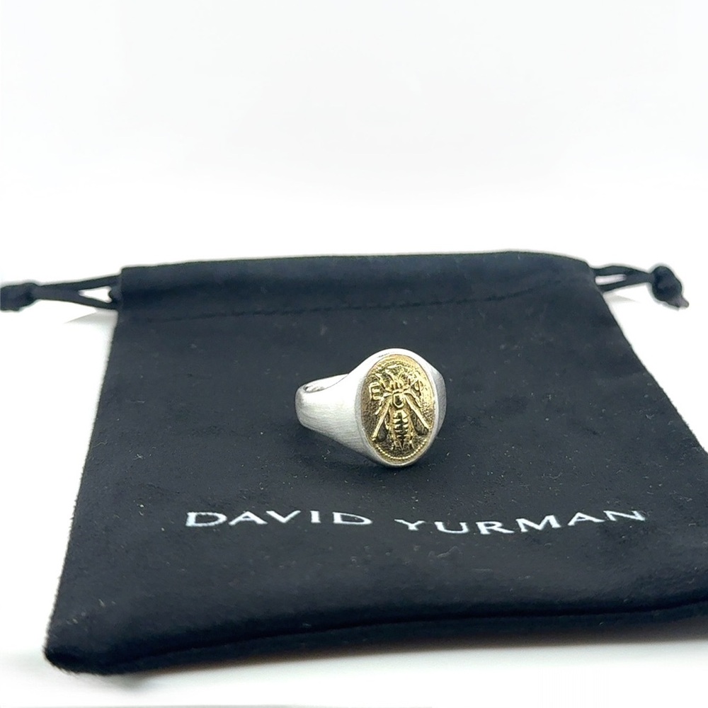 ✨David Yurman Sterling Silver, 18k Gold Bee Pinky Ring | Petrvs Collection SZ 8